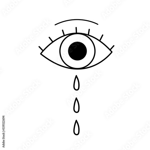 Isolated opened eye with tears Esoterism sketch icon Vector