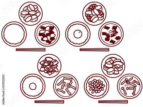 ご飯と味噌汁と芋上L