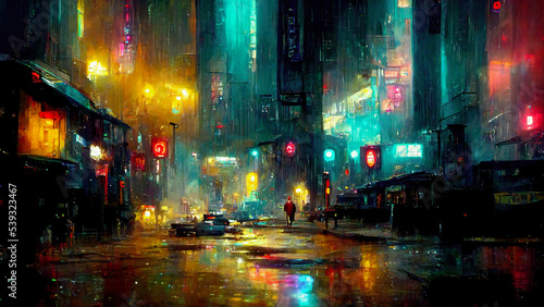 Sci-fi fantasy futuristic illustration digital background art scifi artwork tech 
technology wallpaper future concept dystopia cyberpunk neon modern style