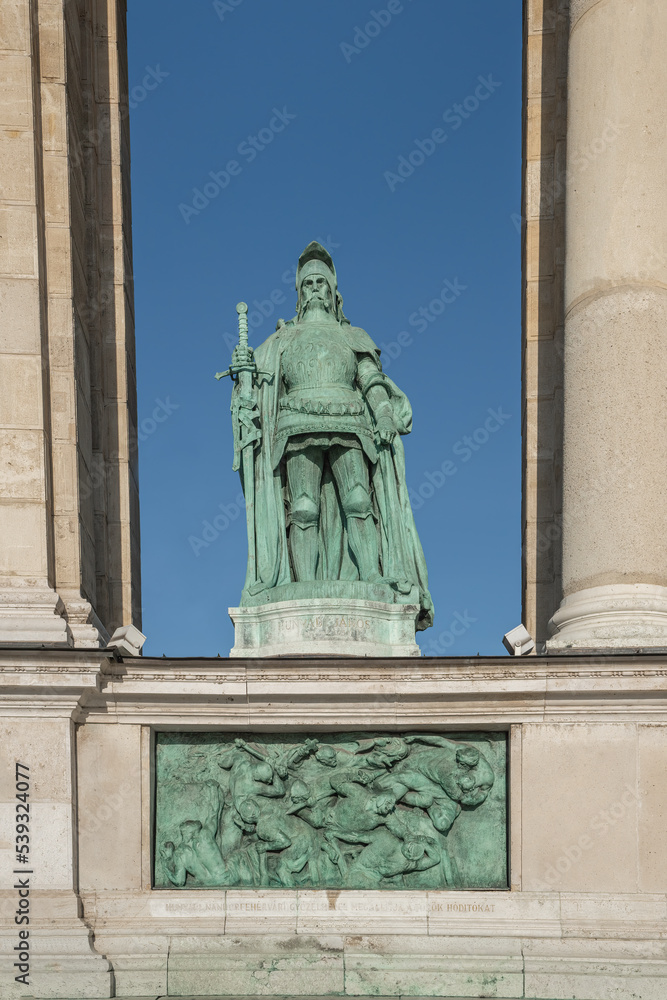 John Hunyadi Statue in the Millennium Monument at Heroes Square - Budapest, Hungary