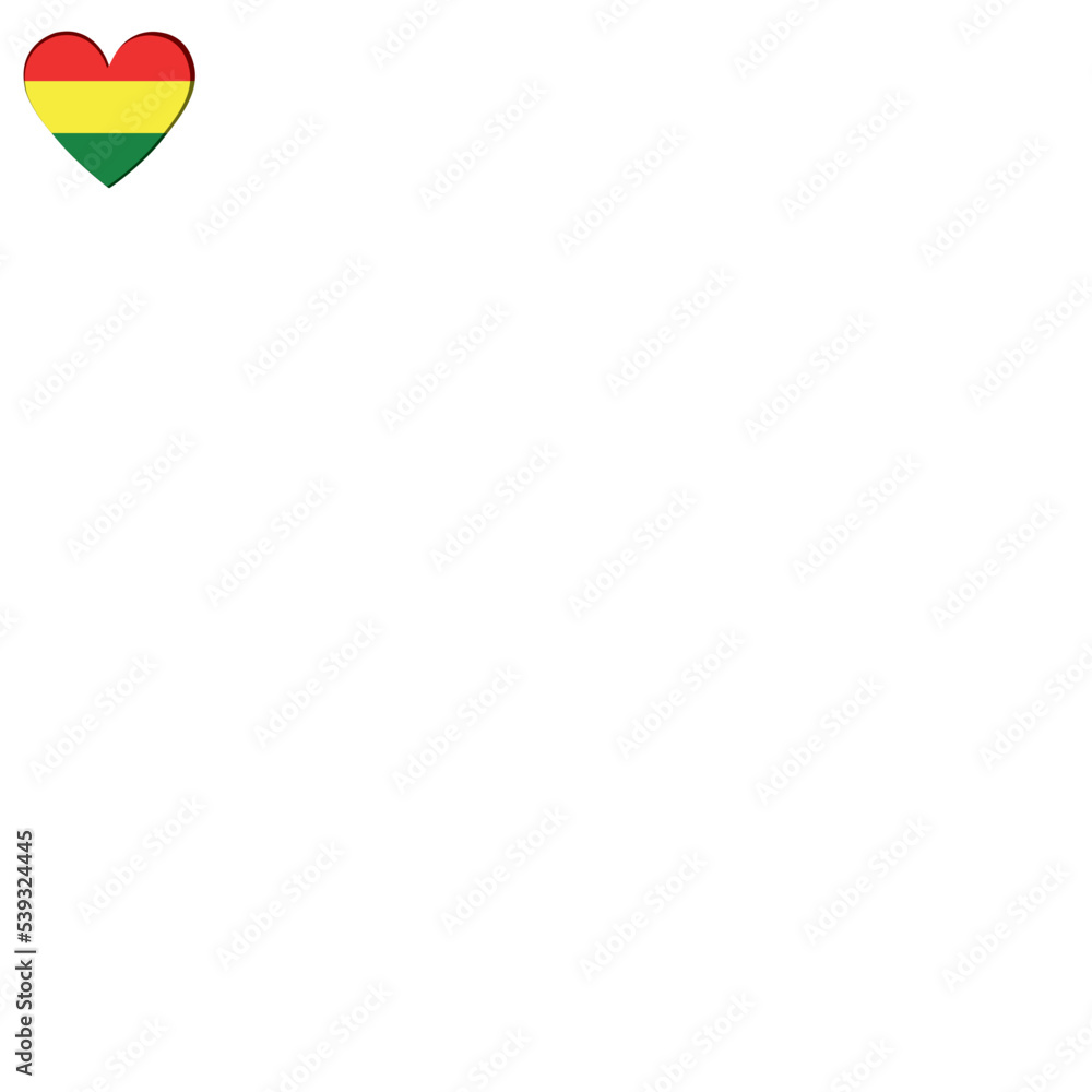 Isolated heart shape with the flag of Bolivia Vector Isolated heart shape with the flag of Bolivia Vector