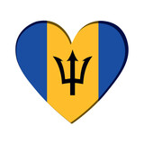 Isolated heart shape with the flag of Barbados Vector