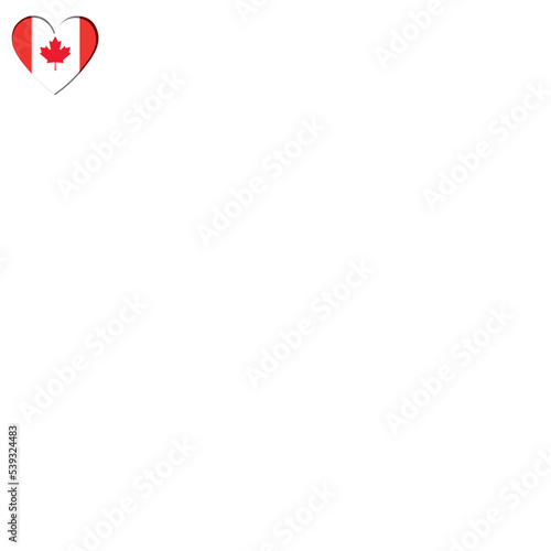 Isolated heart shape with the flag of Canada Vector