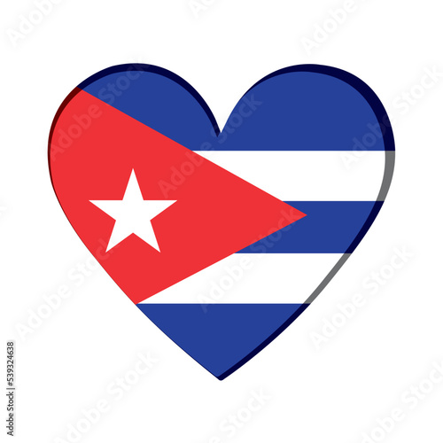 Isolated heart shape with the flag of Cuba Vector