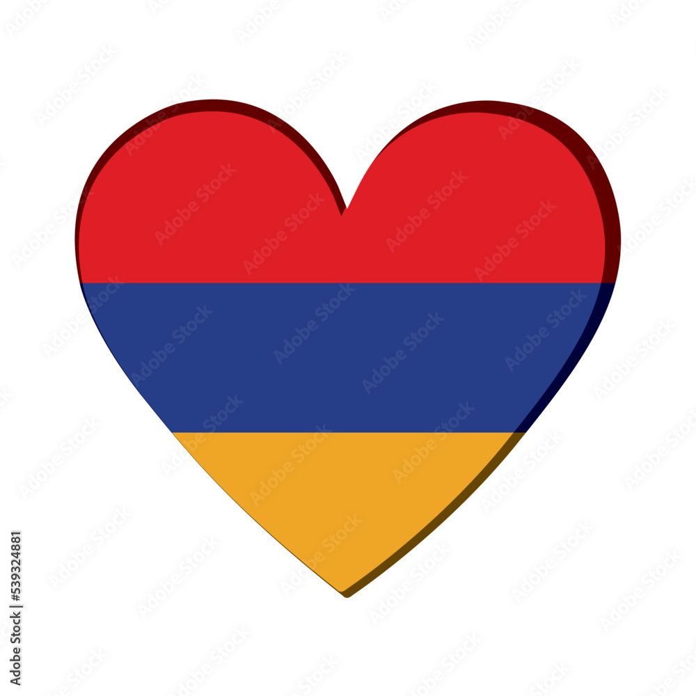 Isolated heart shape with the flag of Armenia Vector Isolated heart shape with the flag of Armenia Vector