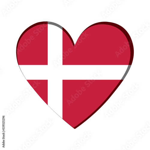 Isolated heart shape with the flag of Denmark Vector