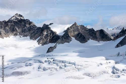 snow covered mountains