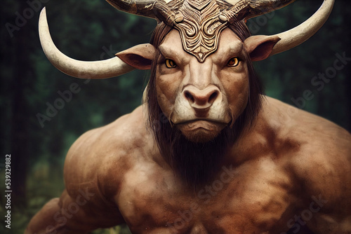 Minotaur warrior. Generative AI photo