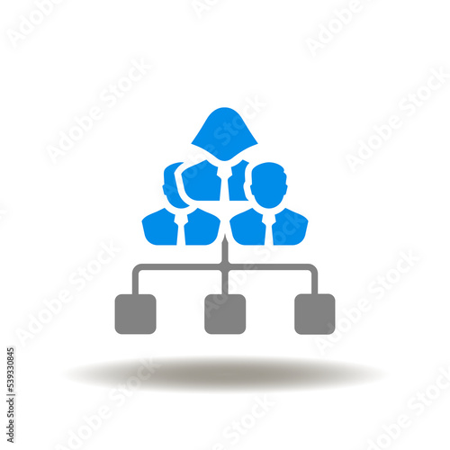 Vector illustration of business people team flowchart. Icon of professional roles. Symbol of roles and responsibilities.