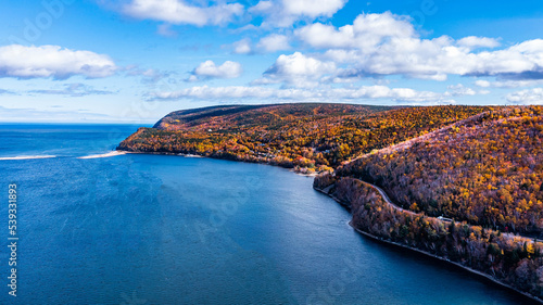 Canvas Print Drone view of Cape Breton Island, Autumn Colors in Forest, Forest Drone view, Co