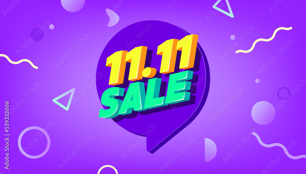 11.11 Sale banner template. Global shopping world sales day poster on purple background. 11.11 Sale banner template. Global shopping world sales day poster on purple background.
