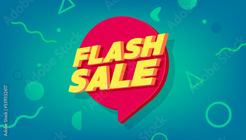 Flash Sale Shopping poster or banner template design for social media and website. Special Offer Flash Sale campaign.