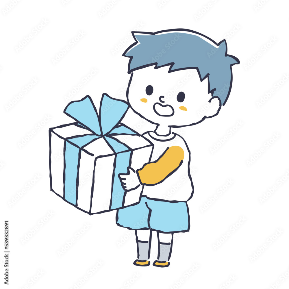 プレゼントを持つ子供 プレゼントを持つ子供