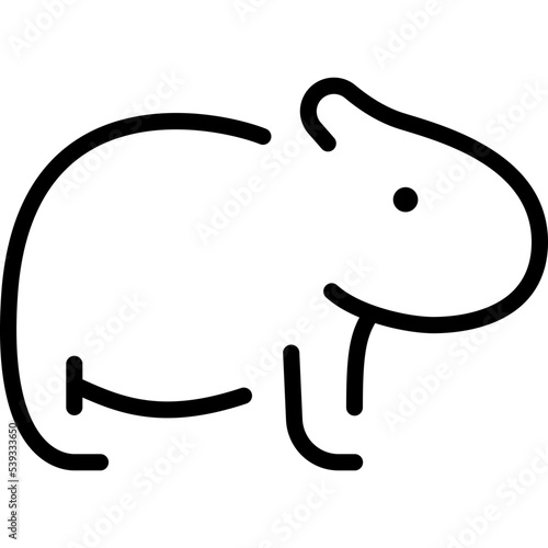 Simple wombat icon, animal illustration on transparent background