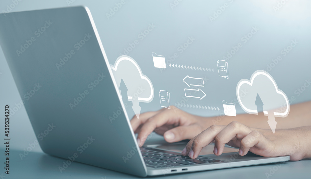 File Transfer by cloud storage technology exchange information data concept. Backup and copy data or files receiver, Digital system for transferring documents server security. File Transfer by cloud storage technology exchange information data concept. Backup and copy data or files receiver, Digital system for transferring documents server security.