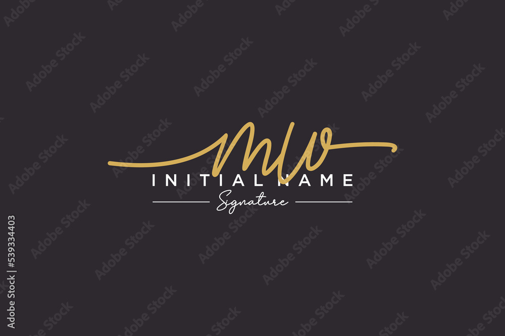 Initial MW signature logo template vector. Hand drawn Calligraphy lettering Vector illustration. Initial MW signature logo template vector. Hand drawn Calligraphy lettering Vector illustration.