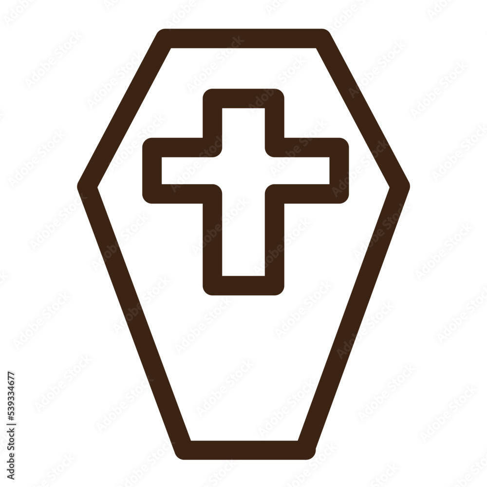 Obraz premium coffin halloween dead ghost grave graveyard horror icon