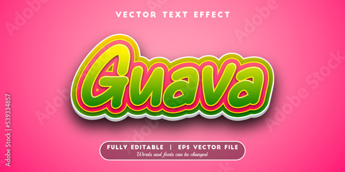 Text effects 3d guava, editable text style