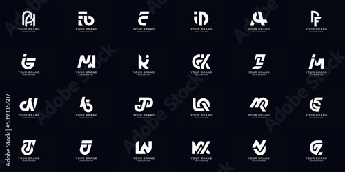 Collection full set abstract combine letter a - z monogram logo design