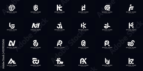 Collection full set abstract combine letter a - z monogram logo design