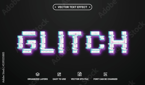 Glitch Editable Vector Text Effect.