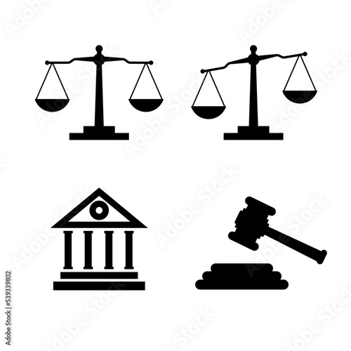law justice icon vector symbol set image