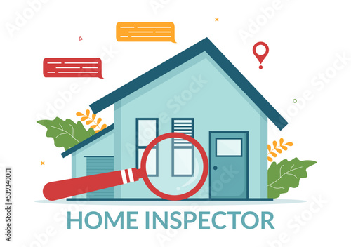 Home Inspector Checks the Condition of the House and Writes a Report for Maintenance Rent Search on Flat Cartoon Hand Drawn Template Illustration
