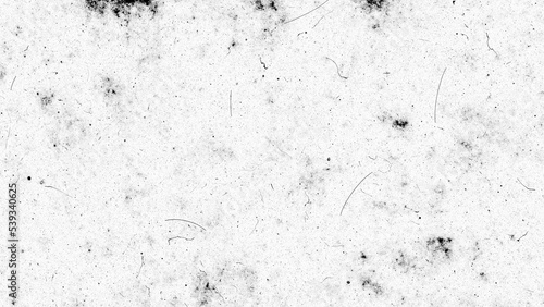 Vintage light distressed old photo dust, smudges, scratches, hairs and film grain background texture. Dirty urban grunge black and white retro noise effect isolated overlay 8k 16:9 3D rendering. photo