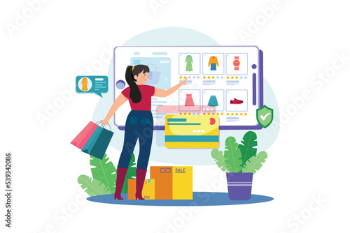 Shopaholic Is Making Purchases In An Online Store.