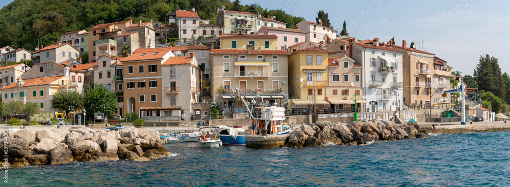 Moscenicka draga village in the summer. Istria. Adriatic sea. Kvarner bay. Croatia.
