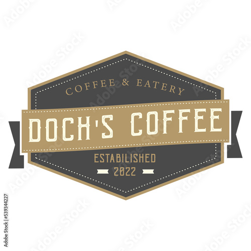 Vintage Logo Badge Desgin Coffee Shop Roat Bean