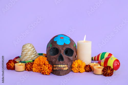 Painted skull for Mexico's ...