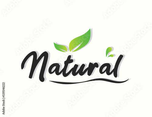 Natural typography logo design template