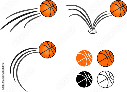 Basketball set collection. Basketball movement dribble shoot set. Vector illustration.