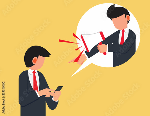 Shouting with anger. Manager was angry and blames the employee over the phone.