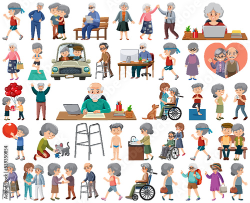 Collection of elderly people icons