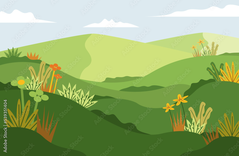 Obraz premium landscape vector wallpaper spring or autumn background