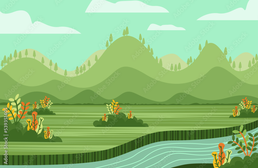 landscape vector wallpaper spring or autumn background landscape vector wallpaper spring or autumn background