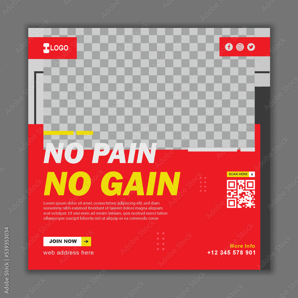 Fitnes Young Boy Flyer Social Media Post Template Fitnes Young Boy Flyer Social Media Post Template