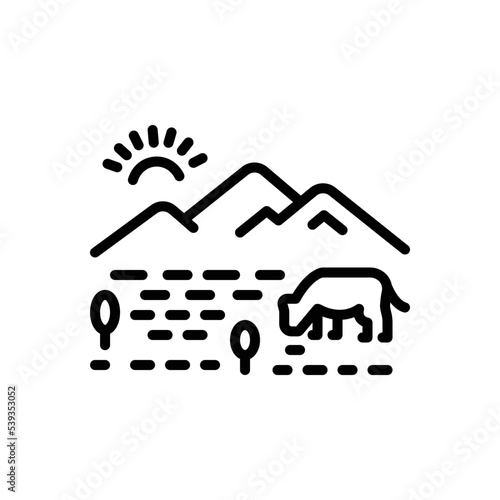 Black line icon for fields