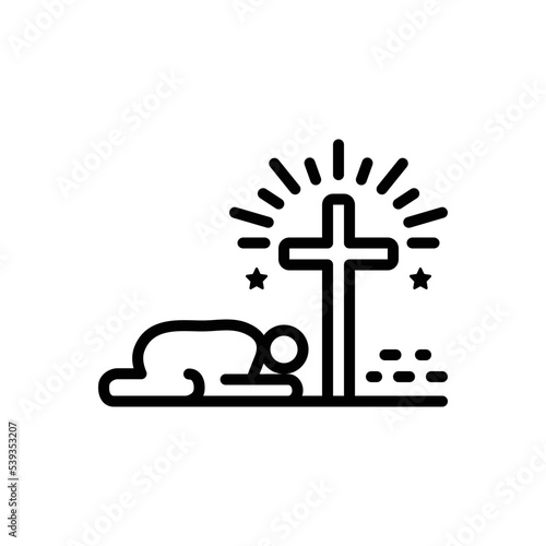 Black line icon for sin church