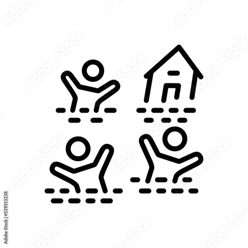 Black line icon for survivors
