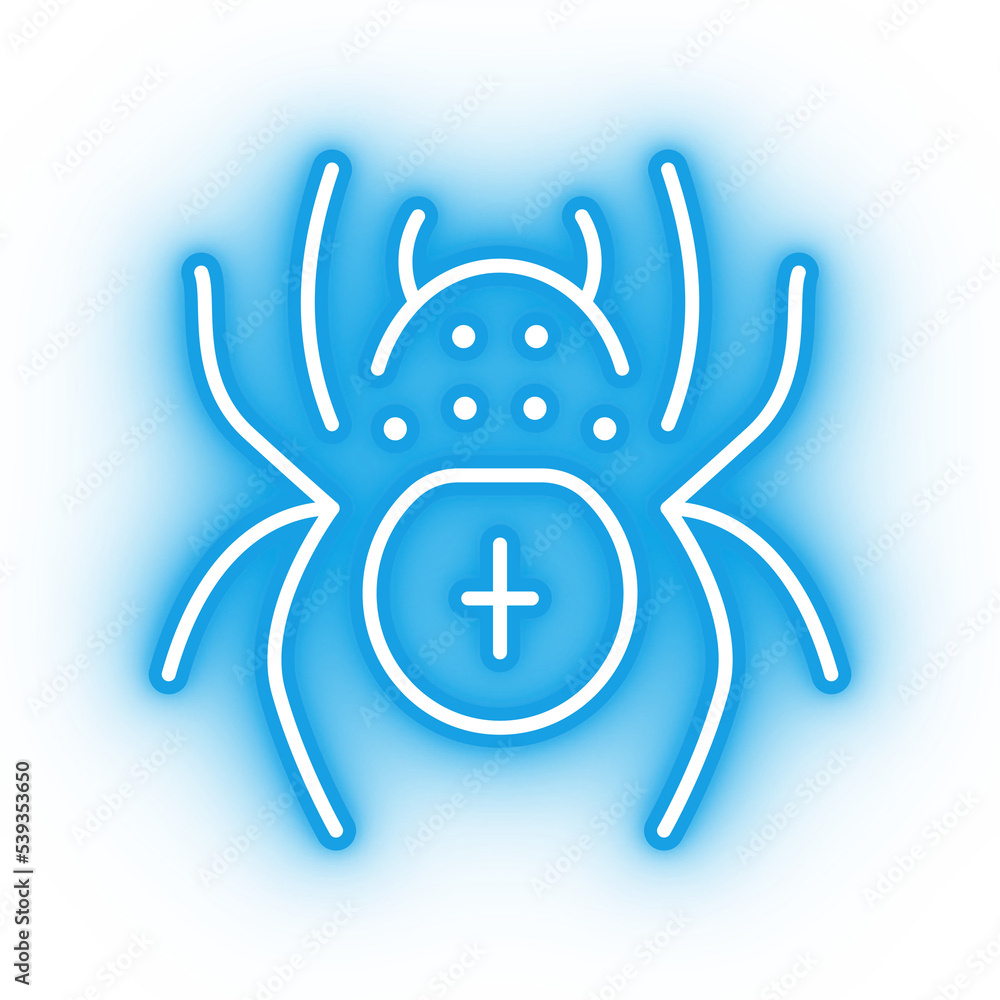 Neon blue spider icon, spider illustration on transparent background Neon blue spider icon, spider illustration on transparent background