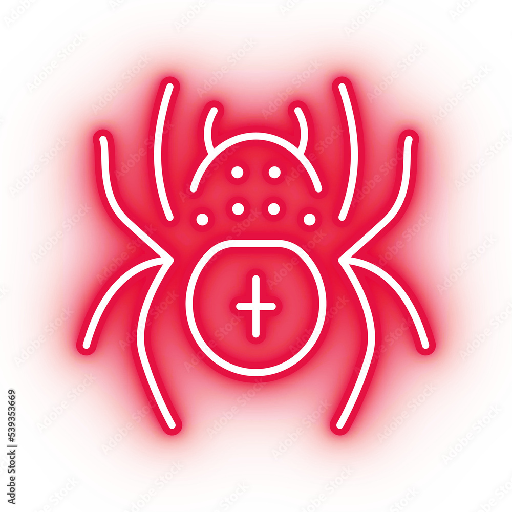 Neon red spider icon, spider illustration on transparent background Neon red spider icon, spider illustration on transparent background