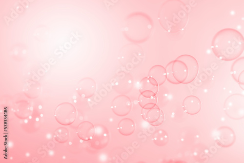 Abstract Beautiful Shiny Defocus Pink Soap Bubbles Background. Refreshing Soap Sud Bubbles Water. 