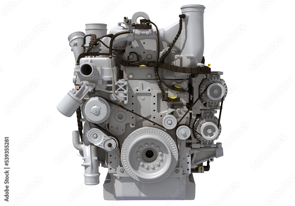V8 Engine 3D rendering on white background V8 Engine 3D rendering on white background