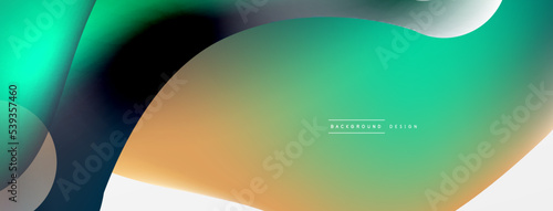 Fluid abstract background. Liquid color gradients composition. Round shapes and circle flowing design for wallpaper, banner, background or landing