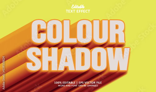 Colour shadow text effect style. Ediatble text effect style shadow 3d.
