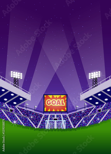 vector of Soccer Night Light Scene