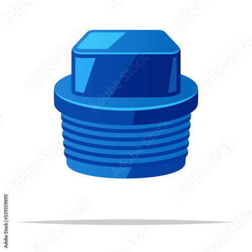 PVC screw plug vector isolated illustration